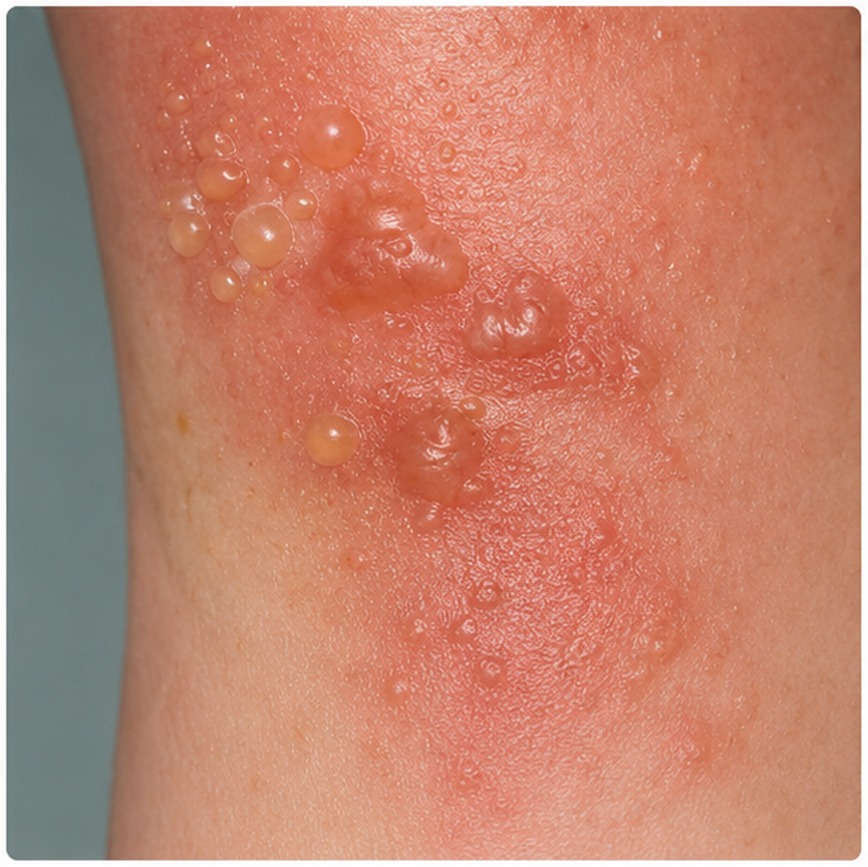 dermatite de contato alérgica com bolhas